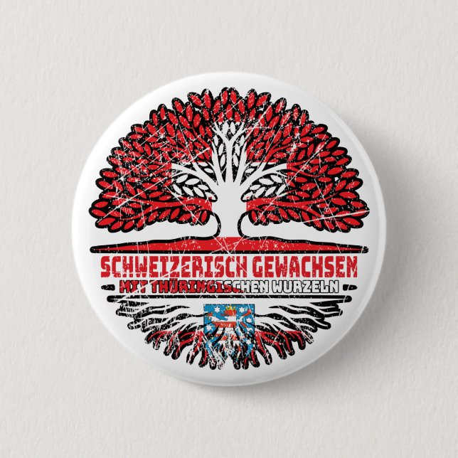 Thüringen Thüringisch Schweizer Schweiz Baum 6 Cm Round Badge (Front)