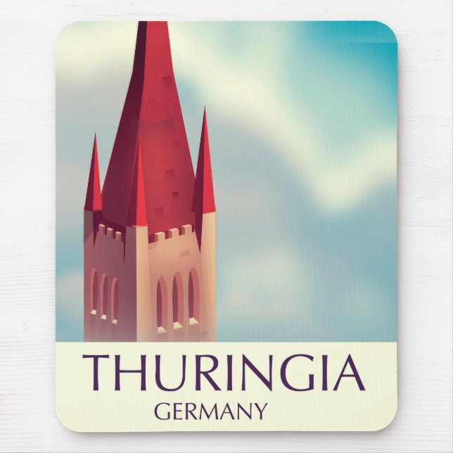 Thuringia Germany travel poster Mouse Pad (Front)