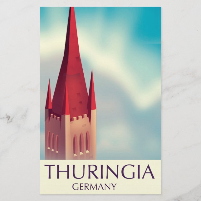 Thuringia Germany travel poster Stationery (Front)