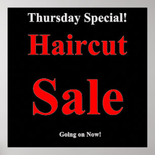 Thursday Haircut Sale Poster Matte
