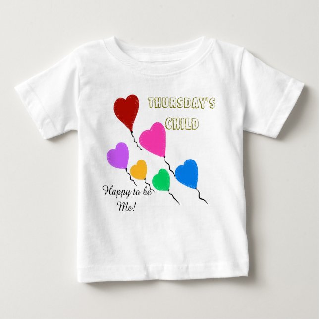 Thursday's Child Heart Balloons Baby T-Shirt (Front)