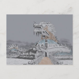Thuy Tien Lake Abandoned Water Park Illustration Postcard