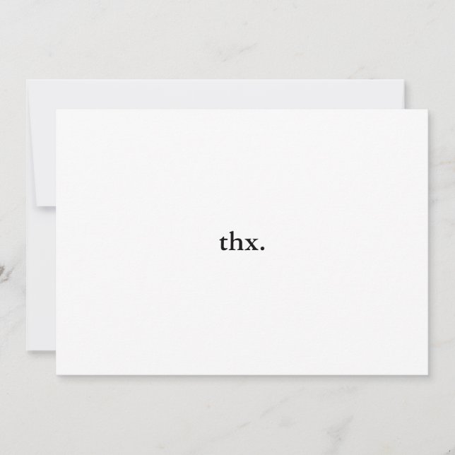 thx. funny minimal thank you card (Front)