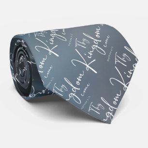 Thy Kingdom Come Modern Script Bible Verse Tie