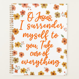 Thy Will Be Done Surrender Prayer Floral Christian Planner