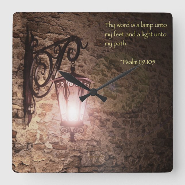 Thy word is a lamp square wall clock (Front)