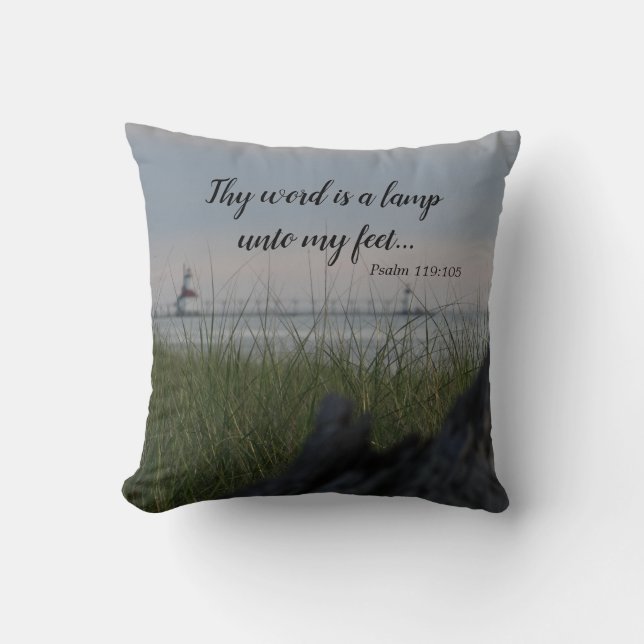 Thy Word Is A Lamp Unto My Feet Cushion (Front)