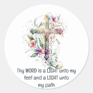 Thy word is a lamp unto my feet Inspirational Classic Round Sticker