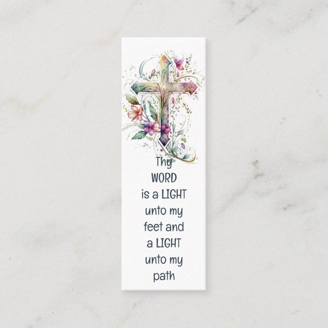 Thy word is a lamp unto my feet Inspirational Mini Business Card (Front)