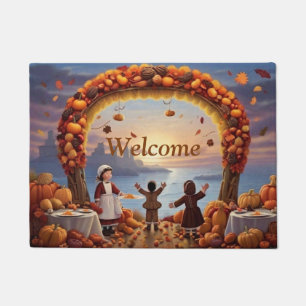 Thye Arrival of Thanksgiving Door Mat