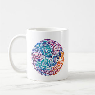 Thylacine Dream – Vibrant Dot Art in Modern Colour Coffee Mug