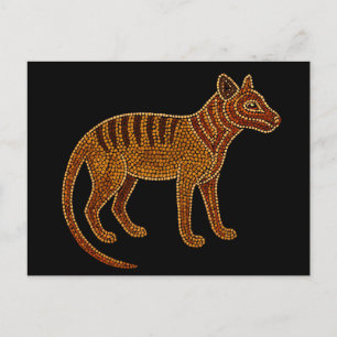 Thylacine Spirit – Traditional Aboriginal Dot Pain Holiday Postcard