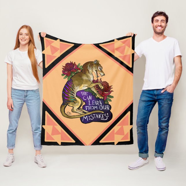 Thylacine We can Learn Fleece Blanket (In Situ)