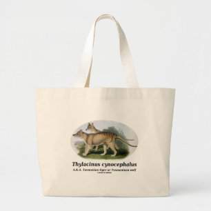 Thylacinus cynocephalus (Tasmanian tiger or wolf) Large Tote Bag