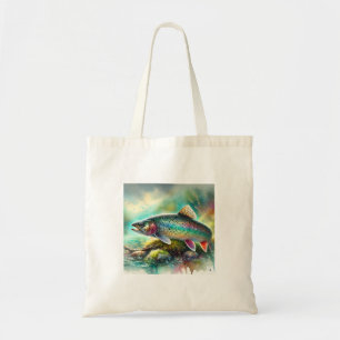 Thymallus in Watercolors 130924AREF123 - Watercolo Tote Bag