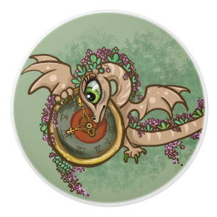 Thyme for lil' dragons ceramic knob