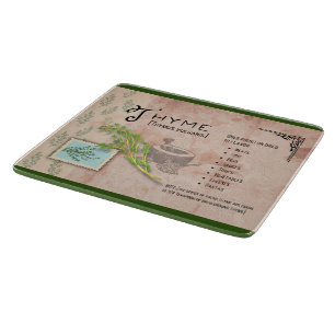 Thyme Herb Botanical Info Small Cutting Board