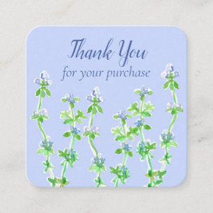 Thyme Herb Flowers Thank You For Your Purchase Square Business Card