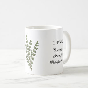 Thyme Herb Illustration and Uses Coffee Mug