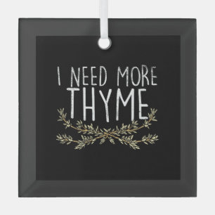 Thyme Herb Plant Glass Tree Decoration