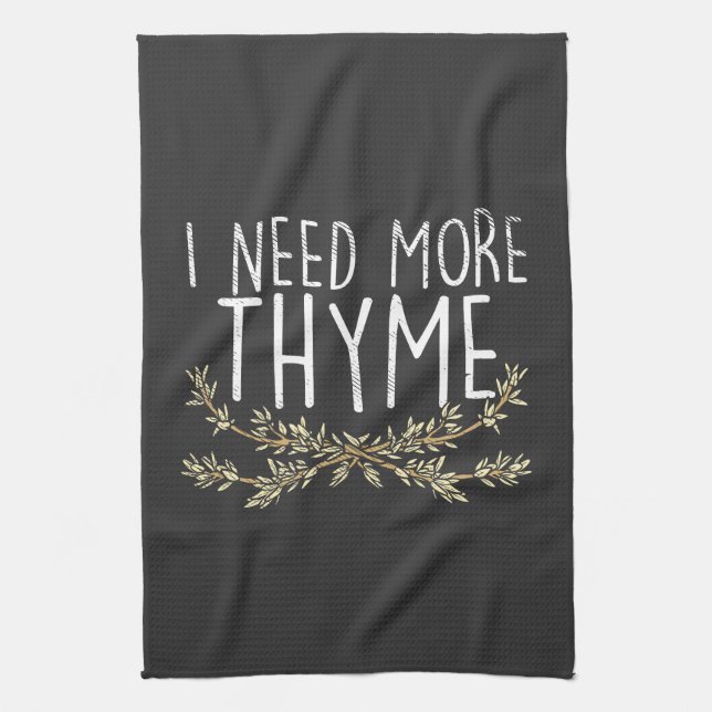 Thyme Herb Plant  Tea Towel (Vertical)