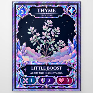 Thyme Herb, Rainbow Foil Art Postcard