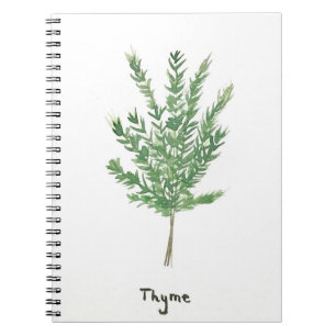 Thyme herbs green botanical vintage garden plants notebook