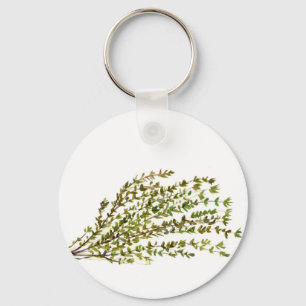 Thyme herbs kitchen art watercolour painting key ring