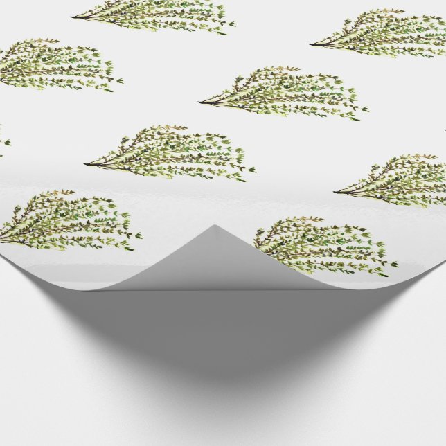 Thyme herbs kitchen watercolor Rustic Green chic Wrapping Paper (Corner)