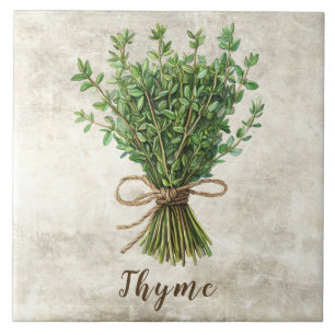 Thyme Rustic Herbs Spices Faux Ceramic Tile