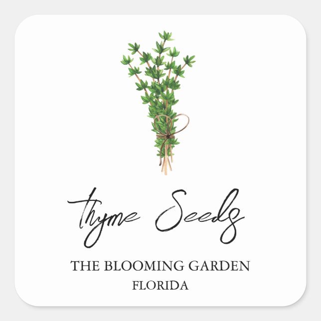 Thyme Seeds label (Front)