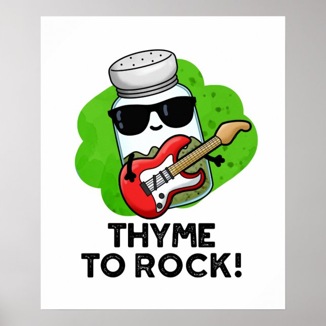 Thyme To Rock Cute Herb Pun Poster (Front)