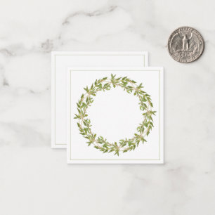 THYME WREATH 2.5" Square Flat Note Card