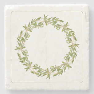 THYME WREATH Marble Stone Coaster