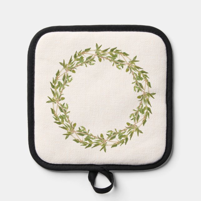 THYME WREATH Pot Holder  (Front)