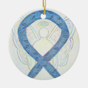 Thyroid Awareness Ribbon Angel Custom Ornament