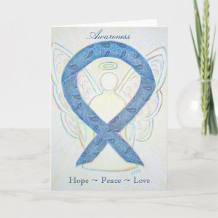 Thyroid Awareness Ribbon Angel Greeting Card