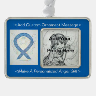 Thyroid Awareness Ribbon Angel Ornament