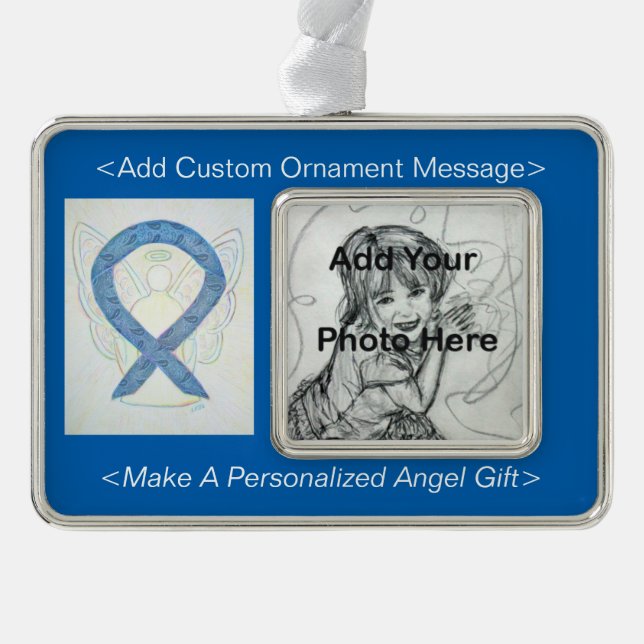 Thyroid Awareness Ribbon Angel Ornament (Front)