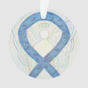 Thyroid Awareness Ribbon Angel Ornaments