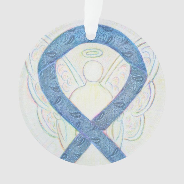 Thyroid Awareness Ribbon Angel Ornaments (Front)