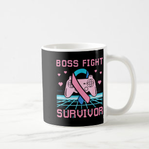 Thyroid Cancer Awareness Boss Fight Survivor Gamer Coffee Mug