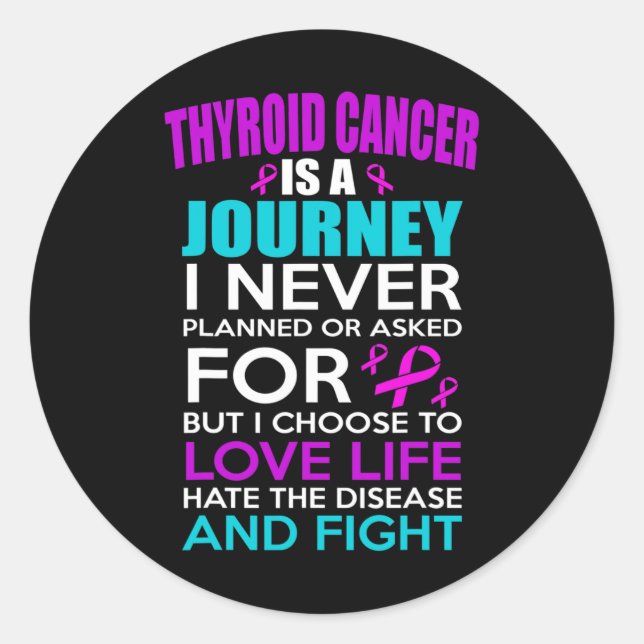 Thyroid Cancer Awareness  Classic Round Sticker (Front)