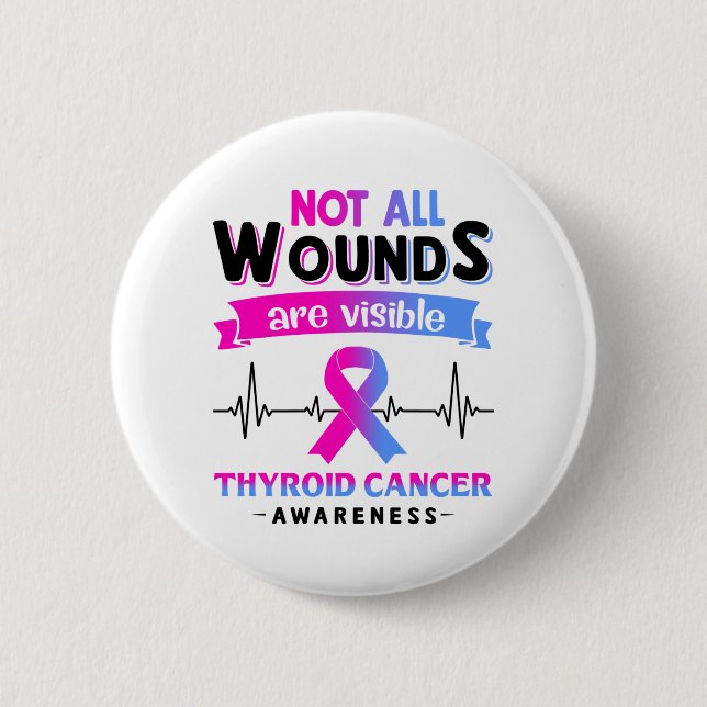 Thyroid Cancer Awareness Month Ribbon Gifts 6 Cm Round Badge (Front)