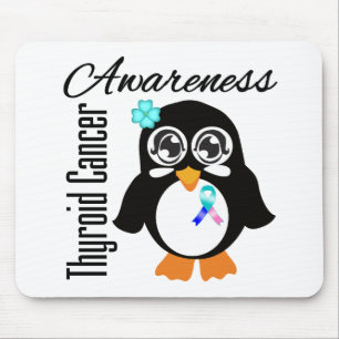 Thyroid Cancer Awareness Penguin Mouse Pad