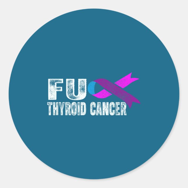 Thyroid Cancer Awareness Retro Thyroid Cancer Surv Classic Round Sticker (Front)