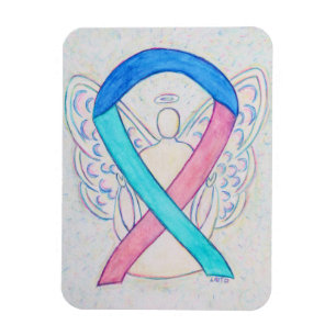 Thyroid Cancer Awareness Ribbon Angel Gift Magnet