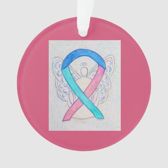 Thyroid Cancer Awareness Ribbon Angel Ornaments (Front)