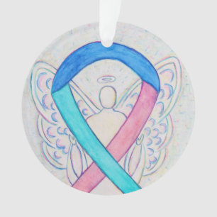 Thyroid Cancer Awareness Ribbon Angel Ornaments
