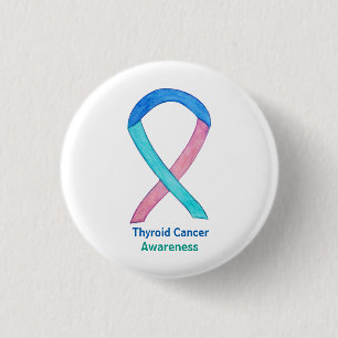 Thyroid Cancer Awareness Ribbon Custom Button Pins